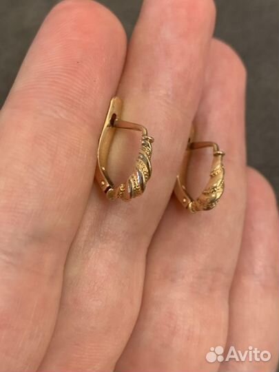 Серьги золотые 583 пробы СССР