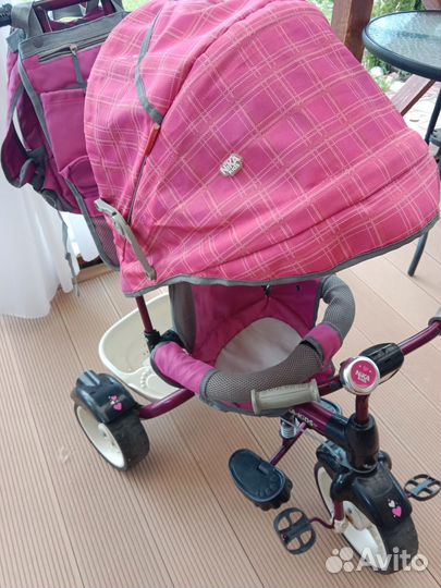 Детский трёхколёсный велосипед с ручкой