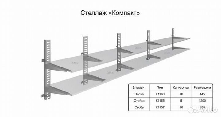 Стеллаж металлический оцинкованный