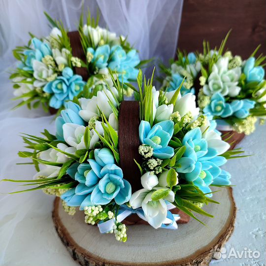 Мыльные цветы в лукошках