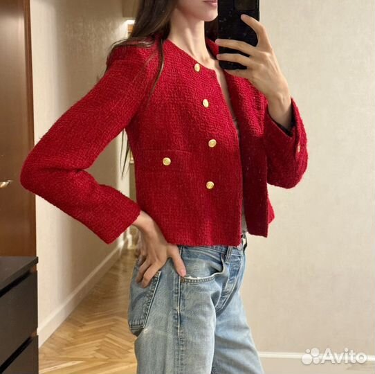 Твидовый жакет zara