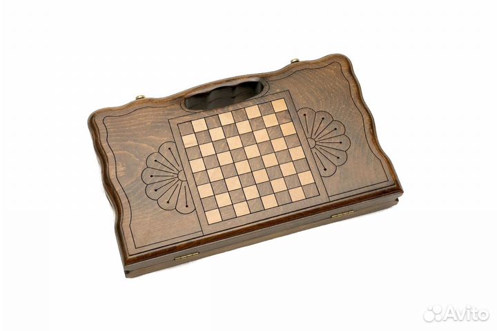 Нарды и шашки резные Шапка Мономаха 31 х 36 см бук Армения 62668