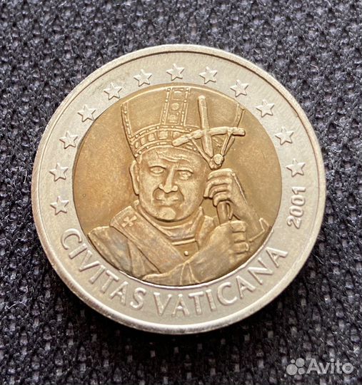 Монета Ватикан 2 евро 2001 год
