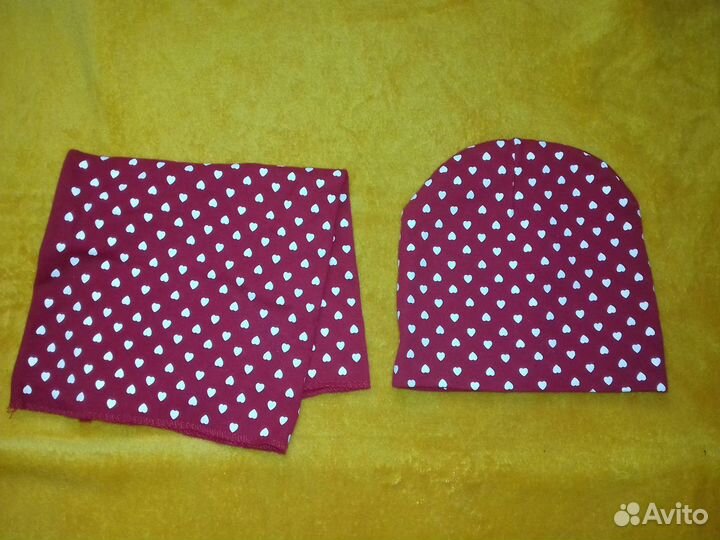 Шапка и хомут для девочки (1-2года)