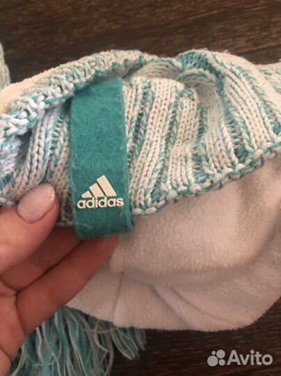 Женский шарф и шапка Adidas