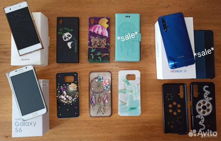 Чехлы на телефон (Sony XA1, Samsyng S6, honor 20)