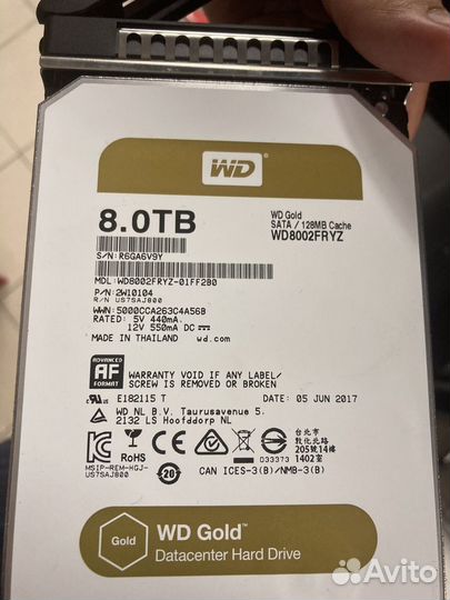 Диск WD gold 8Tb 8004fryz