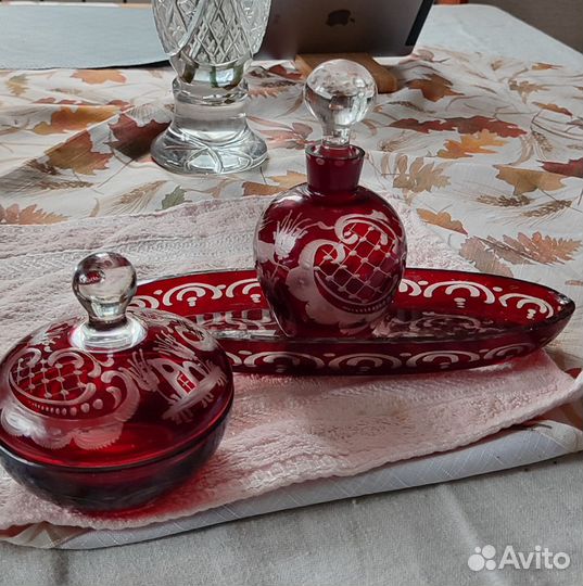 Рубиновое стекло Чехия цветное СССР