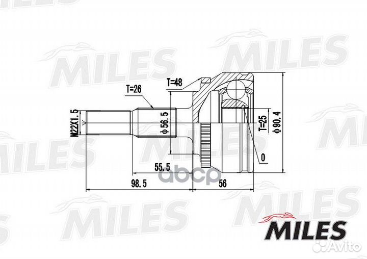 ШРУС volvo 850/S70/S80 2.0-2.5 91-05 нар. +ABS