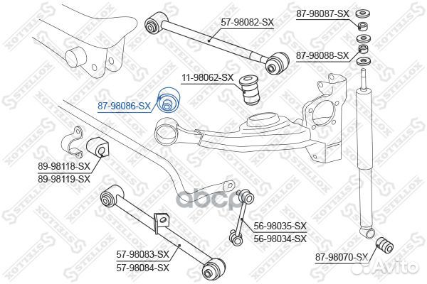 8798086SX сайлентблок зад. продол. рычага Toyo