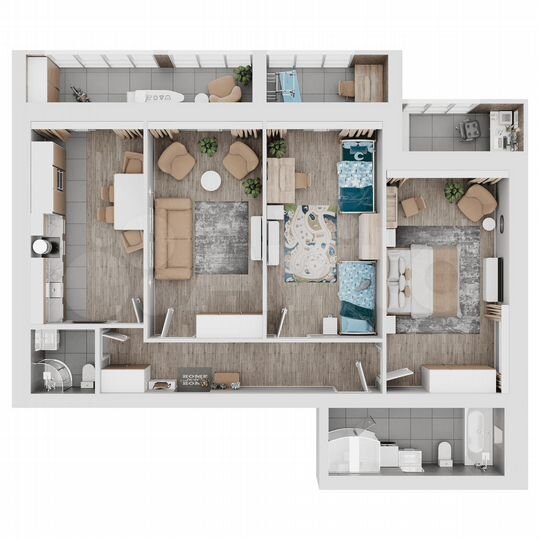 3-к. квартира, 104,7 м², 8/8 эт.