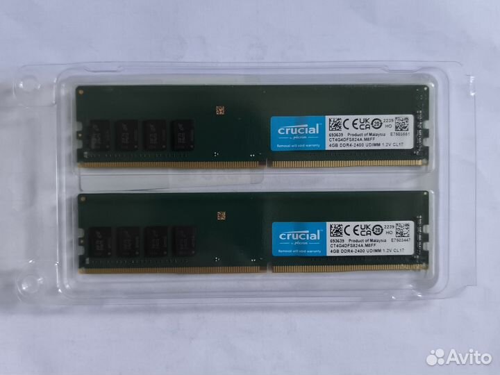 Оперативная память Crucial ddr4 2x4gb 2400