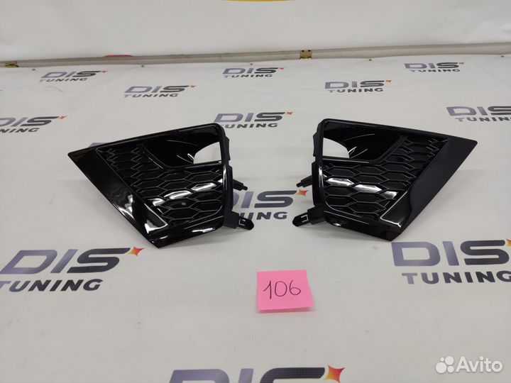 Накладки на туманки Prado 150 стиль Black onyx