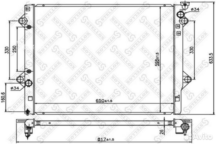 Stellox 1025364SX 10-25364-SX радиатор системы охл