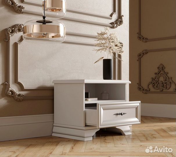 Тумба прикроватная kentaki KOM 1S белый