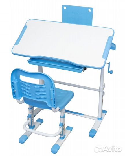 Растущая парта + Стул +LED лампа + Подставка книг