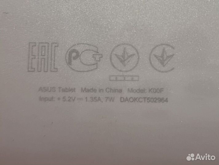 Планшет asus модель K00F на запчасти