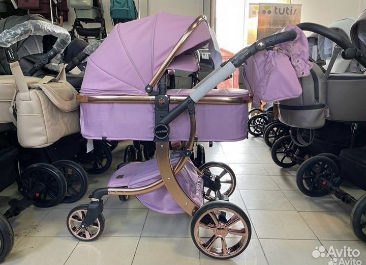 Коляска 2 в 1 luxmom 608 (розовая )