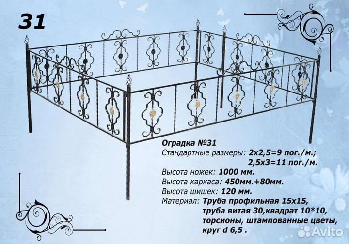 Оградки металлические
