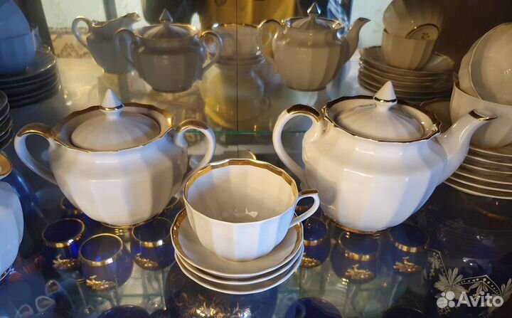 Чайный сервиз 6 персон Золотая лента Вербилки