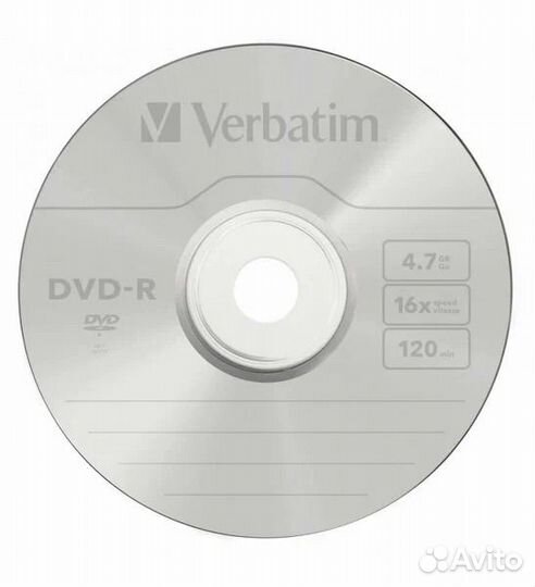 Диск verbatim DVD-R 4,7GB 16x Shrink/50 Azo