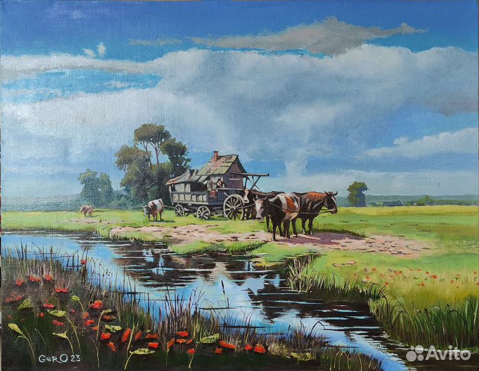 Интерьерная картина маслом на холсте