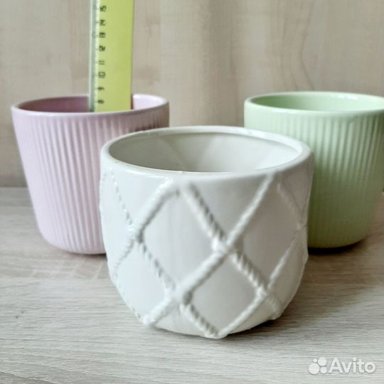 Кашпо горшки для цветов керамика пластиковые