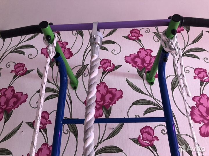 Шведская стенка с турником, канатом и кольцами