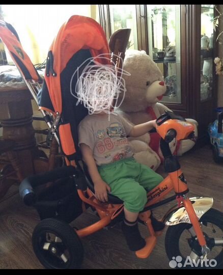 Коляска- велосипед трехколесный с фарой