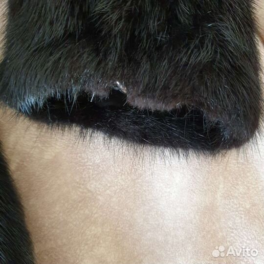 Шуба норка с капюшоном