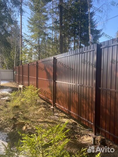 Забор из профнастила для дачи 2 м. 0.45 мм. C8