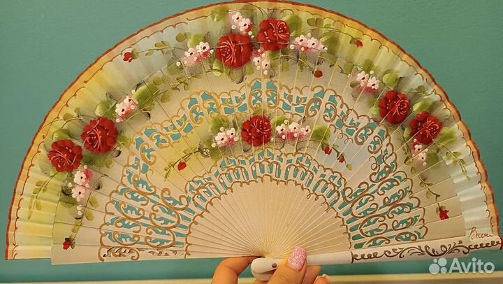 Веер, ручная роспись. Испания