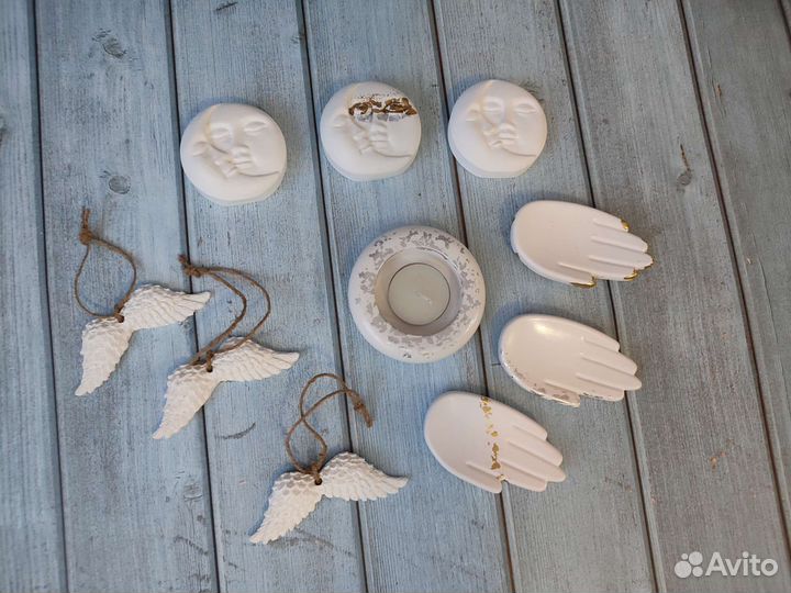 Подставка для свечи, статуэтка из гипса
