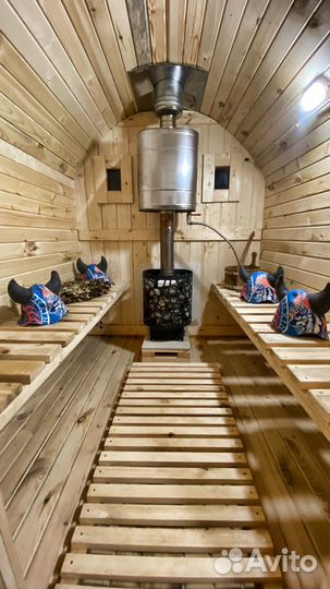 Баня бочка на колесах