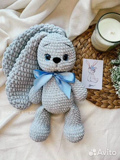 Плюшевый зайчик игрушка ручной работы