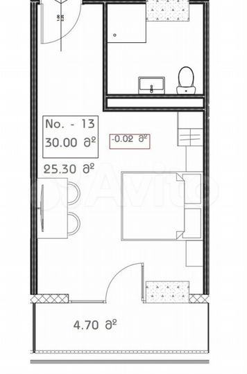 Квартира-студия, 30 м² (Грузия)