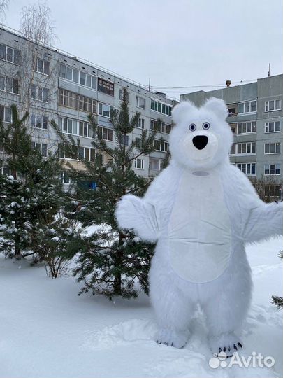 Белый мишка Ростовая кула 2,6 м,Фабрика оригинал