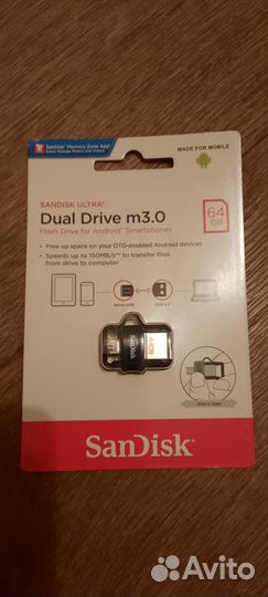 Флешка Sandisk Ultra Dual m3.0 64gb