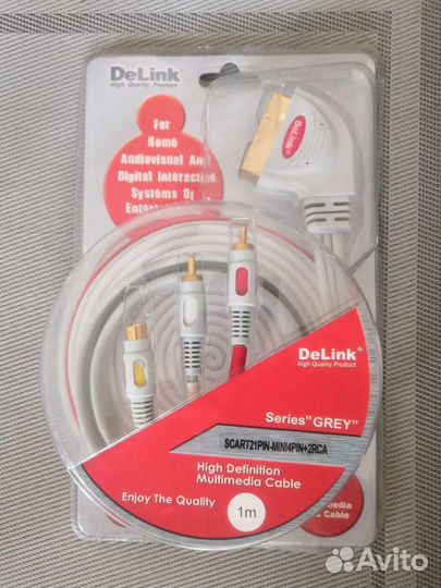 Кабель delink (3637) S-Video+2RCA-scart