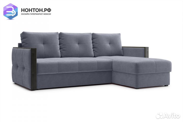 Диван угловой дельфин Инсайд темно-серый