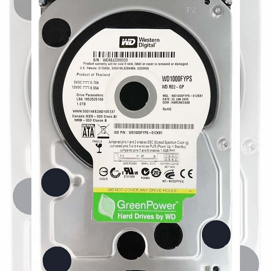 [WD1002FAEX] Жесткий Диск Western Digital Wd1000fyps 1tb Sata2 Wd1002faex