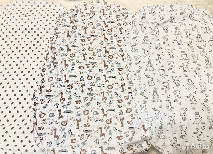 Простыня на резинке на овальную детскую кроватку