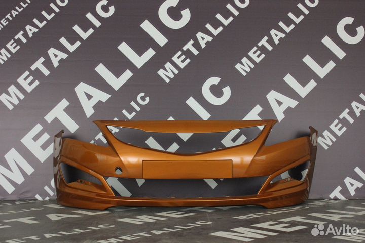 Бампер Хендай Солярис передний с птф в цвет с 14г