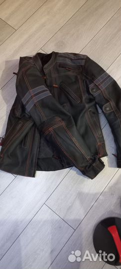 Мотокуртка кожаная мужская 52