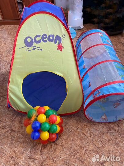 Детская палатка с тоннелем (игровой домик)