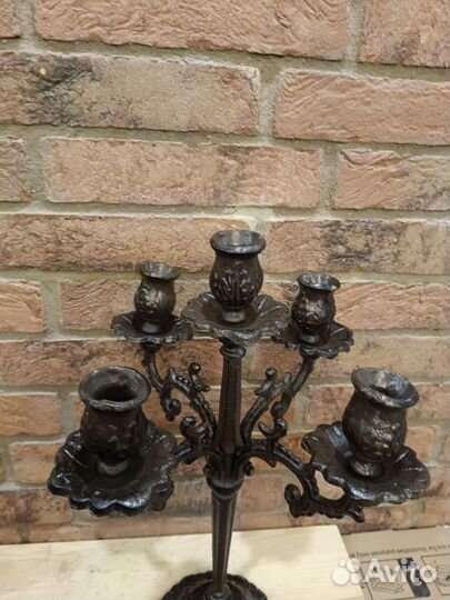 Подсвечник,канделябр чугун литой42см,цена за 2 шт