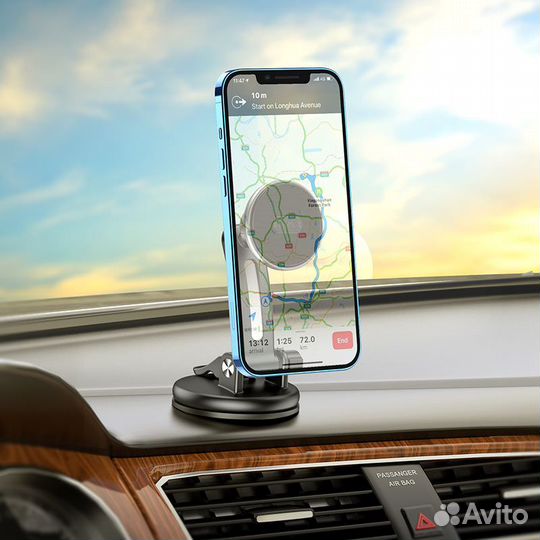 Держатель автомобильный магнитный на присоске