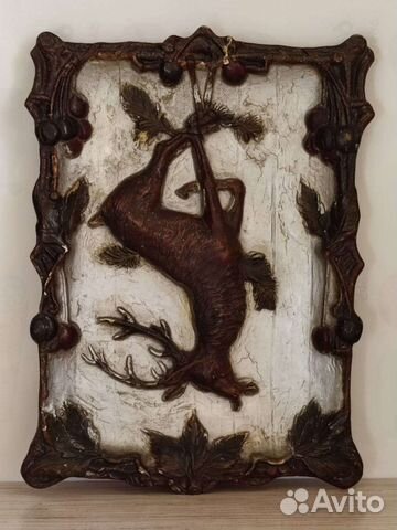 Панно настенное. Картина старинная. Терракота