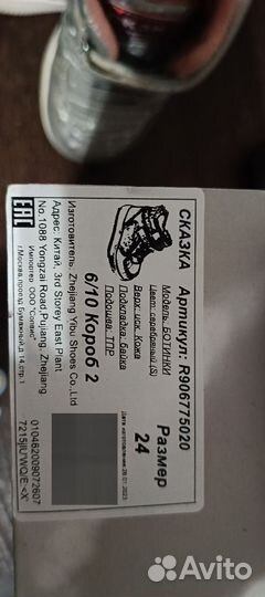 Ботинки демисезонные для девочки 24 размер