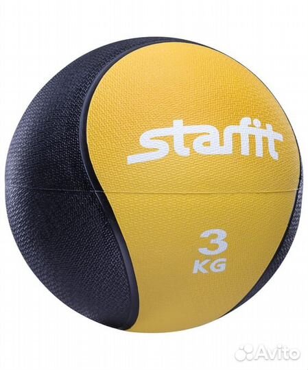 Медбол starfit GB-702, 3 кг, желтый 1/4